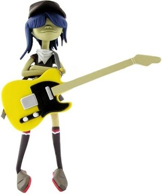 Noodle - Gorillaz White Edition figure by Jamie Hewlett, produced by Kidrobot. Front view.