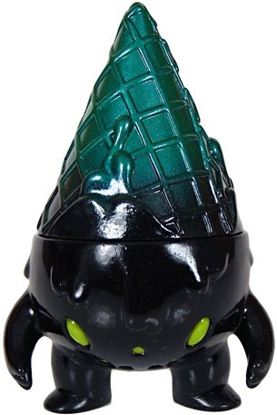 Milton - Black w/ Green figure by Brian Flynn, produced by Super7. Front view.