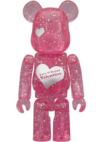 Valentine 2012 Be@rbrick 100% - Love & Happy figure, produced by Medicom Toy. Front view.