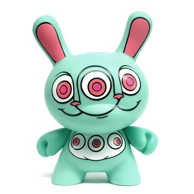 Rabbbit Dunny figure by Ron English, produced by Kidrobot. Front view.