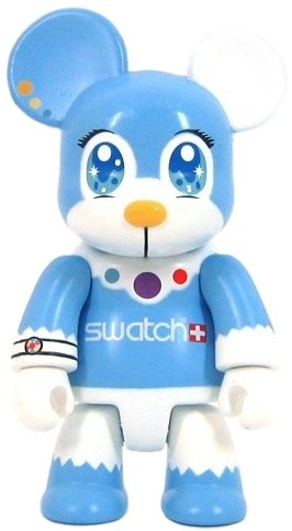 Swatch Blue Bear figure, produced by Toy2R. Front view.