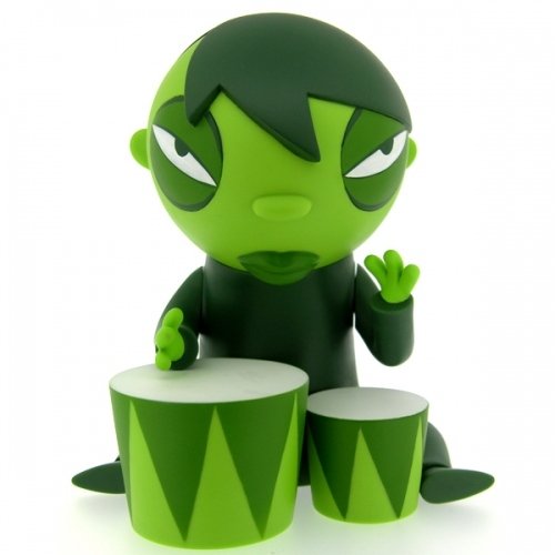 Ron Go Bongo Green (with envy) Edition figure by Curtis Jobling, produced by Toy2R. Front view.