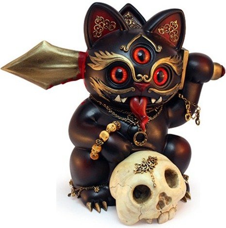 Custom Misfortunate Cat figure by Andrew Bell. Front view.