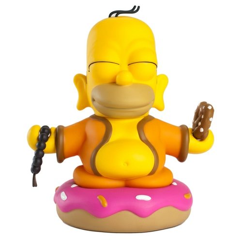 Homer Buddha figure by Matt Groening, produced by Kidrobot. Front view.