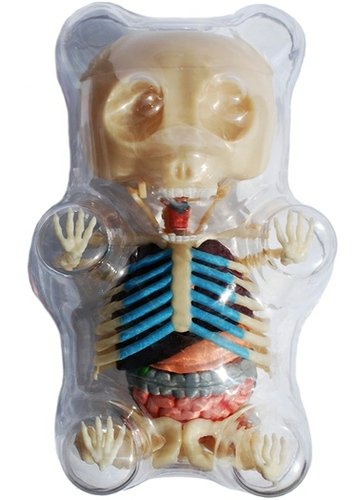 Anatomical Gummi Bear 3D Puzzle - Clear figure by Jason Freeny, produced by Famemaster. Front view.