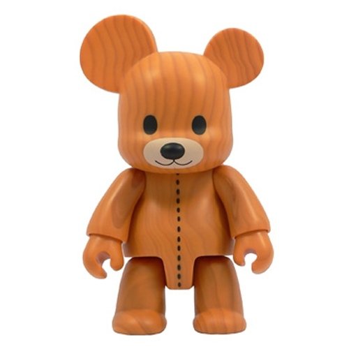 Woodgrain Teddy Bear - Light Version figure, produced by Toy2R. Front view.