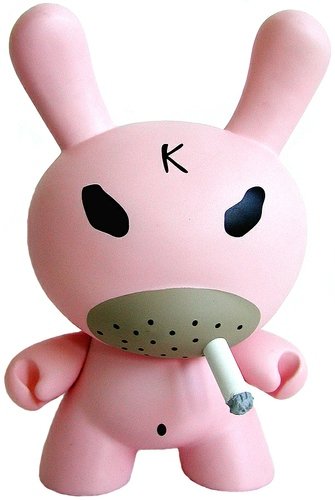 Smorkin Hate Dunny figure by Frank Kozik, produced by Kidrobot. Front view.