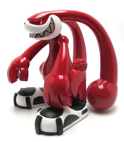 Grabbit - Diamond Comics Exclusive Glossy Red figure by Touma, produced by Play Imaginative. Side view.