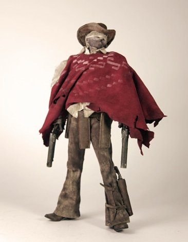 Blind Cowboy figure by Ashley Wood, produced by Threea. Front view.
