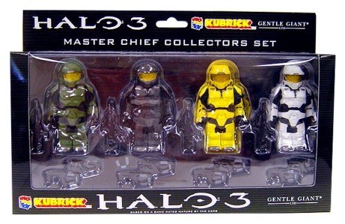 Halo Master Chief Kubrick Collector Set  figure by Bungie Studios , produced by Medicom Toy. Front view.