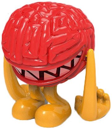 Brainlington - OG, DesignerCon 2013 figure by Ewok 5Mh, produced by Mighty Jaxx. Front view.