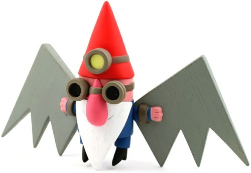 Bat Fighter Gnome figure by Amanda Visell, produced by Kidrobot. Front view.