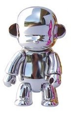 Metallic Monqee Silver figure, produced by Toy2R. Front view.