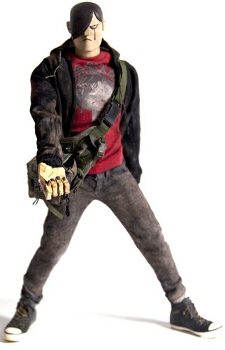 Blood Nails Tommy Mission - BBICN Exclusive figure by Ashley Wood, produced by Threea. Front view.