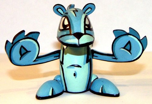 Frozen Shermin figure by Joe Ledbetter, produced by Kidrobot. Front view.