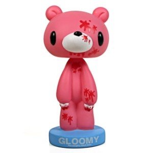 Gloomy Bear Bloody Bobblehead Figure figure by Mori Chack, produced by Funko. Front view.