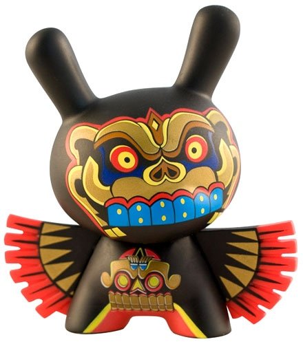 Dios Murcielago Dunny figure by Jesse Hernandez, produced by Kidrobot. Front view.