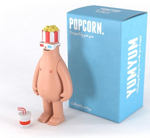 Popcorn figure by Yum Yum London. Front view.