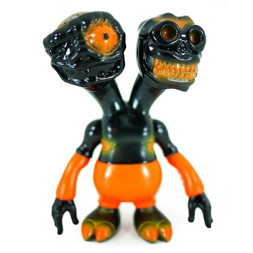 Black Madball Mantis - Halloween figure by Secret Base X Super7 , produced by Secret Base. Front view.