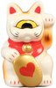 Mini Fortune Cat - White w/ Heart