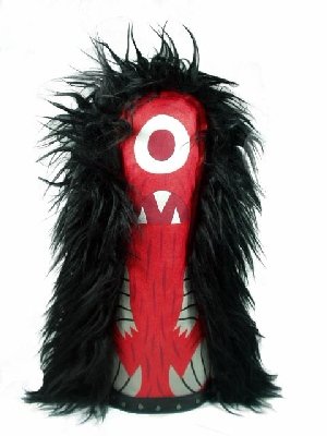 Helper (Black Hair) figure by Tim Biskup, produced by Circus Punks. Front view.