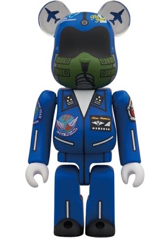 Blue Impulse Be@rbrick 100% no.5 figure by Blue Impulse, produced by Medicom Toy. Front view.
