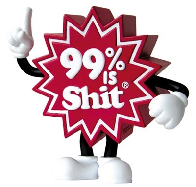 99% is Shit figure by Mark James. Front view.
