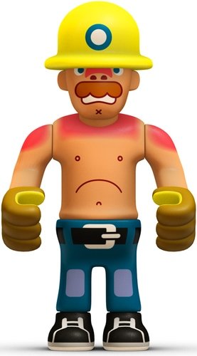 Bernd figure by Eboy, produced by Kidrobot. Front view.