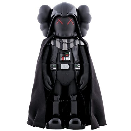 Darth Vader Companion  figure by Kaws, produced by Medicom Toy. Front view.