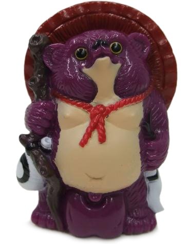 Mini Tanuki - Purple figure by Mori Katsura, produced by Realxhead. Front view.