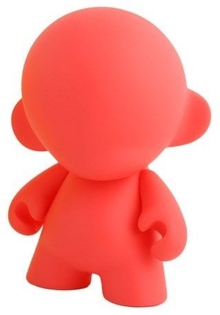 Mini Munny - Red DIY figure, produced by Kidrobot. Front view.