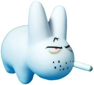 Jack Eyes Labbit figure by Frank Kozik, produced by Kidrobot. Front view.