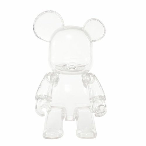 Transparent Qee Bear figure, produced by Toy2R. Front view.