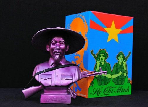 Ho Chi Minh Bust figure by Frank Kozik, produced by Ultraviolence. Front view.