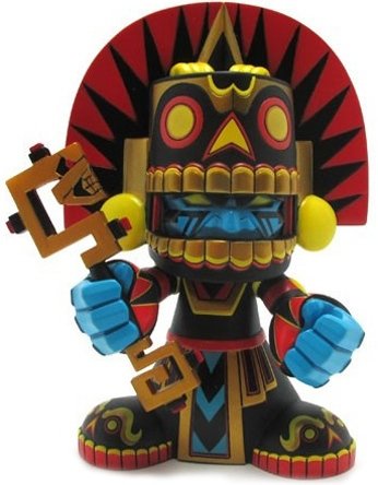 Mictlan OG figure by Jesse Hernandez, produced by Kuso Vinyl. Front view.