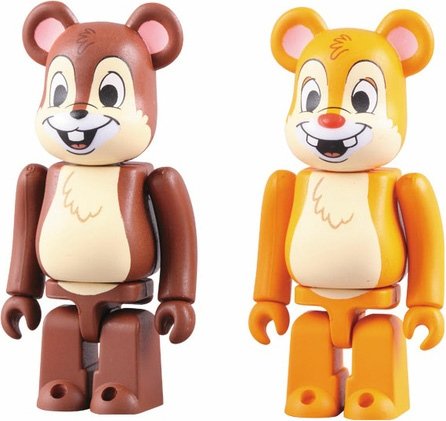 Chip n Dale Be@rbrick 2 Pack figure by Disney, produced by Medicom Toy. Front view.