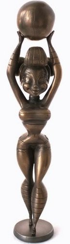 Morsel - Faux Bronze figure by Gary Ham, produced by Pretty In Plastic. Front view.