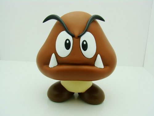 Goomba figure by Nintendo, produced by Nintendo. Front view.