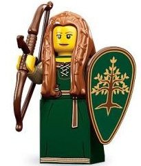 Forest Maiden figure by Lego, produced by Lego. Front view.