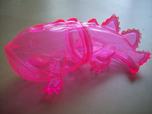Sleeping Killer - Clear Pink figure by Bwana Spoons, produced by Gargamel. Front view.