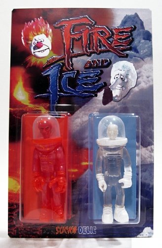 Fire and Ice figure by Sucklord, produced by Suckadelic. Front view.