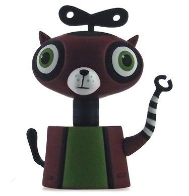 Toy Cat figure by Nathan Jurevicius, produced by Flying Cat. Front view.