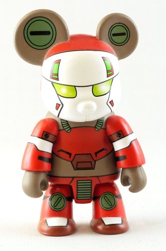 Robot Red Bear figure by Steven Lee, produced by Toy2R. Front view.