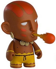 Dhalsim - Brown figure by Capcom, produced by Kidrobot X Capcom. Front view.
