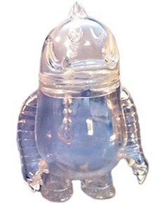 Leroy C. - Unpainted Clear figure by Invisible Creature, produced by Super7. Front view.