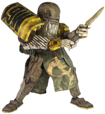 Jungler DBG Caesar - Bambaland Exclusive figure by Ashley Wood, produced by Threea. Front view.