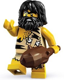 Caveman figure by Lego, produced by Lego. Front view.