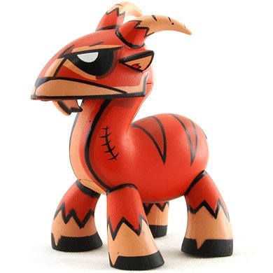 Scape - Red  figure by Joe Ledbetter, produced by Kidrobot. Front view.