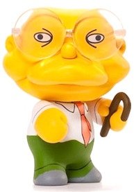 Hans Moleman  figure by Matt Groening, produced by Kidrobot. Front view.