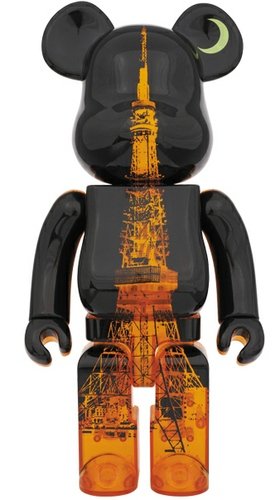 Tokyo Tower 55th Anniversary Be@rbrick 400% figure, produced by Medicom Toy. Front view.